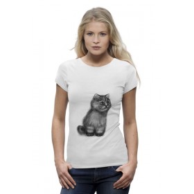 Женская футболка Premium с принтом Кот из фильма Пыль в Екатеринбурге,  |  | 