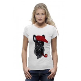 Женская футболка Premium с принтом Шотландский терьер (Скотч-терьер) в Екатеринбурге,  |  | Тематика изображения на принте: 