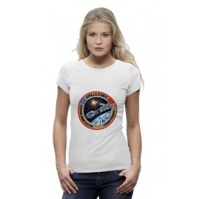Женская футболка Premium с принтом Союз-Аполлон в Екатеринбурге,  |  | Тематика изображения на принте: 
