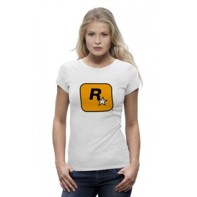 Женская футболка Premium с принтом Rockstar Games в Екатеринбурге,  |  | 