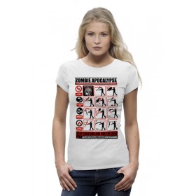 Женская футболка Premium с принтом Зомби апокалипсис. Инструкция по выживанию в Екатеринбурге,  |  | 