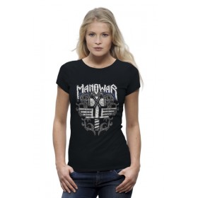 Женская футболка Premium с принтом Manowar Band в Екатеринбурге,  |  | 