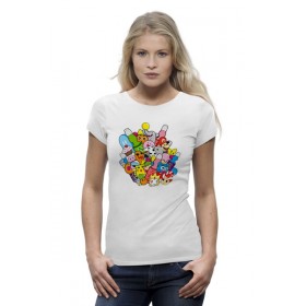 Женская футболка Premium с принтом Покемоны и Марио в Екатеринбурге,  |  | 