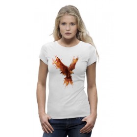 Женская футболка Premium с принтом Птица-Феникс в Екатеринбурге,  |  | 