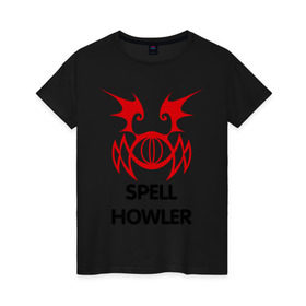 Женская футболка хлопок с принтом Dark Elf Mage - Spell Howler в Екатеринбурге, 100% хлопок | прямой крой, круглый вырез горловины, длина до линии бедер, слегка спущенное плечо | elf | human fighter | lineage | spell howler | игры | хьюмен | хьюмэн