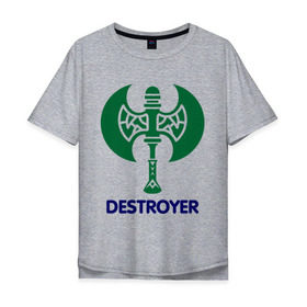 Мужская футболка хлопок Oversize с принтом Orc Fighter - Destroyer в Екатеринбурге, 100% хлопок | свободный крой, круглый ворот, “спинка” длиннее передней части | destroyer | lineage