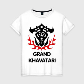 Женская футболка хлопок с принтом Orc Fighter - Grand Khavatari в Екатеринбурге, 100% хлопок | прямой крой, круглый вырез горловины, длина до линии бедер, слегка спущенное плечо | grand khavatari | lineage