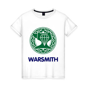 Женская футболка хлопок с принтом Dwarf Fighter - Warsmith в Екатеринбурге, 100% хлопок | прямой крой, круглый вырез горловины, длина до линии бедер, слегка спущенное плечо | dwarf fighter | lineage | warsmith