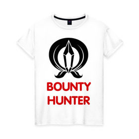 Женская футболка хлопок с принтом Dwarf Fighter - Bounty Hunter в Екатеринбурге, 100% хлопок | прямой крой, круглый вырез горловины, длина до линии бедер, слегка спущенное плечо | line age | lineage | компьютерные | линейка | охотник