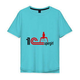 Мужская футболка хлопок Oversize с принтом 1C SuperGirl (2) в Екатеринбурге, 100% хлопок | свободный крой, круглый ворот, “спинка” длиннее передней части | 1с | бухгалтерия | бухгалтерский учет | девушка | программа | программное обеспечение | супер | фигура