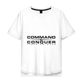 Мужская футболка хлопок Oversize с принтом Сommand&Сonquer в Екатеринбурге, 100% хлопок | свободный крой, круглый ворот, “спинка” длиннее передней части | компьютерные
