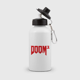 Бутылка спортивная с принтом Doom 3 в Екатеринбурге, металл | емкость — 500 мл, в комплекте две пластиковые крышки и карабин для крепления | doom3 | дум | компьютерная
