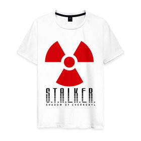 Мужская футболка хлопок с принтом Stalker в Екатеринбурге, 100% хлопок | прямой крой, круглый вырез горловины, длина до линии бедер, слегка спущенное плечо. | shooter | stalker | постапокалиптические | припять | радиация | сталкер | чернобыль | шутер