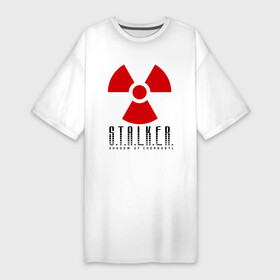 Платье-футболка хлопок с принтом Stalker в Екатеринбурге,  |  | shooter | stalker | постапокалиптические | припять | радиация | сталкер | чернобыль | шутер