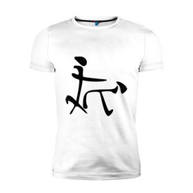Мужская футболка премиум с принтом Иероглиф раком в Екатеринбурге, 92% хлопок, 8% лайкра | приталенный силуэт, круглый вырез ворота, длина до линии бедра, короткий рукав | доги стайл | иероглиф