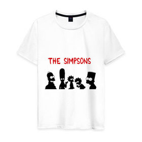 Мужская футболка хлопок с принтом The simpsons в Екатеринбурге, 100% хлопок | прямой крой, круглый вырез горловины, длина до линии бедер, слегка спущенное плечо. | 