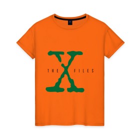 Женская футболка хлопок с принтом X files в Екатеринбурге, 100% хлопок | прямой крой, круглый вырез горловины, длина до линии бедер, слегка спущенное плечо | x files | секретные материалы