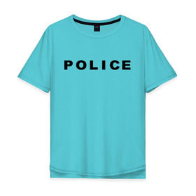 Мужская футболка хлопок Oversize с принтом POLICE в Екатеринбурге, 100% хлопок | свободный крой, круглый ворот, “спинка” длиннее передней части | police | правоохранительные органы
