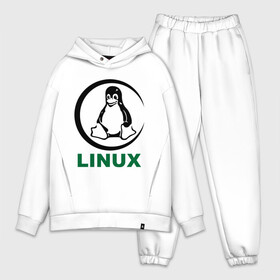 Мужской костюм хлопок OVERSIZE с принтом Linux в Екатеринбурге,  |  | пингвин