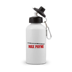 Бутылка спортивная с принтом Max Payne в Екатеринбурге, металл | емкость — 500 мл, в комплекте две пластиковые крышки и карабин для крепления | pain | игра | компьютерная | макс | пейн | пэйн