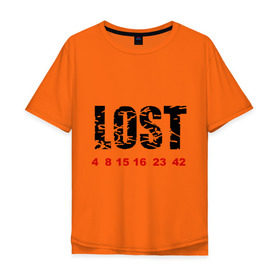 Мужская футболка хлопок Oversize с принтом LOST в Екатеринбурге, 100% хлопок | свободный крой, круглый ворот, “спинка” длиннее передней части | lost | лост | остаться в живых