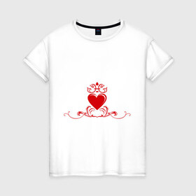 Женская футболка хлопок с принтом Сердечко Glam (2) в Екатеринбурге, 100% хлопок | прямой крой, круглый вырез горловины, длина до линии бедер, слегка спущенное плечо | 
