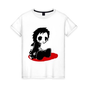 Женская футболка хлопок с принтом ЭМО грустный в Екатеринбурге, 100% хлопок | прямой крой, круглый вырез горловины, длина до линии бедер, слегка спущенное плечо | грустный | прощай | прощай бесчувственный мир | суицид | эмо