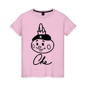Женская футболка хлопок с принтом Че Поллино в Екатеринбурге, 100% хлопок | прямой крой, круглый вырез горловины, длина до линии бедер, слегка спущенное плечо | че поллино | чипполино
