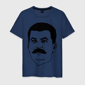 Мужская футболка хлопок с принтом Сталин в Екатеринбурге, 100% хлопок | прямой крой, круглый вырез горловины, длина до линии бедер, слегка спущенное плечо. | stalin | ussr | коба | кобба | политические | ссср | сталин