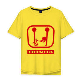 Мужская футболка хлопок Oversize с принтом Honda (эро) в Екатеринбурге, 100% хлопок | свободный крой, круглый ворот, “спинка” длиннее передней части | honda | авто | автомобиль | логотип | марка | машина | хонда