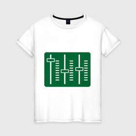 Женская футболка хлопок с принтом Микшер в Екатеринбурге, 100% хлопок | прямой крой, круглый вырез горловины, длина до линии бедер, слегка спущенное плечо | эквалайзер