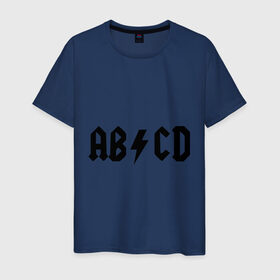 Мужская футболка хлопок с принтом ABCD в Екатеринбурге, 100% хлопок | прямой крой, круглый вырез горловины, длина до линии бедер, слегка спущенное плечо. | ac dc | acdc | acds | acdsee | эйсидиси