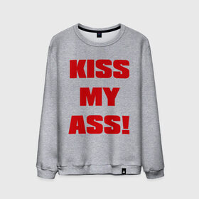 Мужской свитшот хлопок с принтом Kiss My Ass в Екатеринбурге, 100% хлопок |  | Тематика изображения на принте: меня | поцелуй