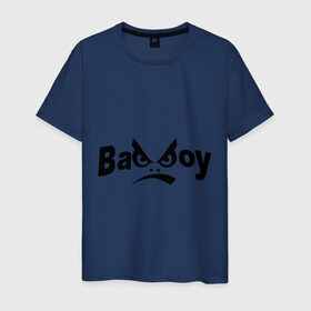 Мужская футболка хлопок с принтом Bad Boy в Екатеринбурге, 100% хлопок | прямой крой, круглый вырез горловины, длина до линии бедер, слегка спущенное плечо. | Тематика изображения на принте: bad boy