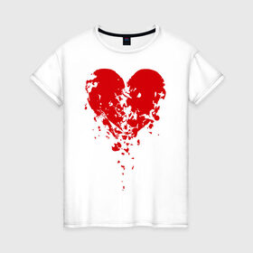 Женская футболка хлопок с принтом Сердце рассыпалось в Екатеринбурге, 100% хлопок | прямой крой, круглый вырез горловины, длина до линии бедер, слегка спущенное плечо | осколки | разбитое сердце | сердце