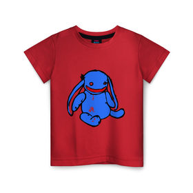 Детская футболка хлопок с принтом Смешной заяц в Екатеринбурге, 100% хлопок | круглый вырез горловины, полуприлегающий силуэт, длина до линии бедер | зайчик | заяц | игрушка | плюшевый заяц | смешной заяц