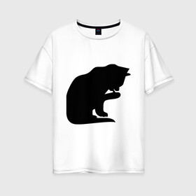 Женская футболка хлопок Oversize с принтом Котёнок умывается в Екатеринбурге, 100% хлопок | свободный крой, круглый ворот, спущенный рукав, длина до линии бедер
 | забавные кошки | котёнок | котёнок умывается | котята | кошки | прикольные кошки
