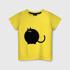 Детская футболка хлопок с принтом Котег в Екатеринбурге, 100% хлопок | круглый вырез горловины, полуприлегающий силуэт, длина до линии бедер | животные | кот | кошки | черный кот