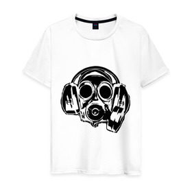 Мужская футболка хлопок с принтом Toxic DJ в Екатеринбурге, 100% хлопок | прямой крой, круглый вырез горловины, длина до линии бедер, слегка спущенное плечо. | deejay | dj | toxic | диджей | противогаз | токсик