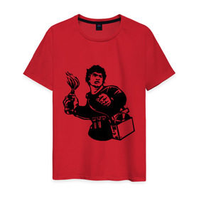 Мужская футболка хлопок с принтом Повстанец в Екатеринбурге, 100% хлопок | прямой крой, круглый вырез горловины, длина до линии бедер, слегка спущенное плечо. | анархия | бунт | восстание | граффити | коктейль молотова | повстанец