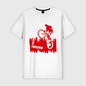 Мужская футболка премиум с принтом Велосипед в Екатеринбурге, 92% хлопок, 8% лайкра | приталенный силуэт, круглый вырез ворота, длина до линии бедра, короткий рукав | streeet | xtream | велик | вело | велосипед | стрит | экстрим