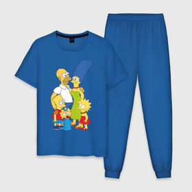 Мужская пижама хлопок с принтом The Simpsons (2) в Екатеринбурге, 100% хлопок | брюки и футболка прямого кроя, без карманов, на брюках мягкая резинка на поясе и по низу штанин
 | гомер