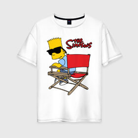 Женская футболка хлопок Oversize с принтом Bart в Екатеринбурге, 100% хлопок | свободный крой, круглый ворот, спущенный рукав, длина до линии бедер
 | simpsons | барт | барт симпсон | симпсоны | симсоны
