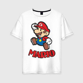 Женская футболка хлопок Oversize с принтом Super Mario (3) в Екатеринбурге, 100% хлопок | свободный крой, круглый ворот, спущенный рукав, длина до линии бедер
 | nintendo | марио | нинтендо