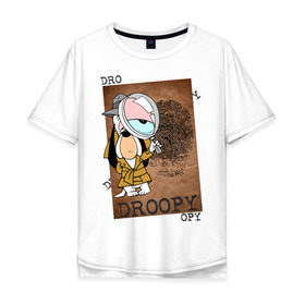 Мужская футболка хлопок Oversize с принтом Droopy в Екатеринбурге, 100% хлопок | свободный крой, круглый ворот, “спинка” длиннее передней части | droopy | друпи
