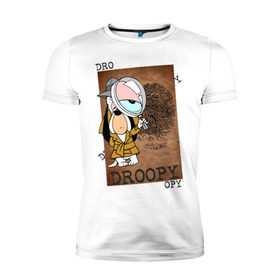 Мужская футболка премиум с принтом Droopy в Екатеринбурге, 92% хлопок, 8% лайкра | приталенный силуэт, круглый вырез ворота, длина до линии бедра, короткий рукав | droopy | друпи