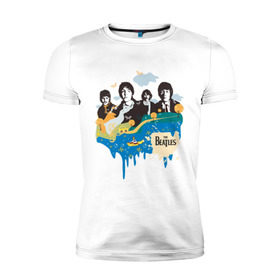 Мужская футболка премиум с принтом The Beatles в Екатеринбурге, 92% хлопок, 8% лайкра | приталенный силуэт, круглый вырез ворота, длина до линии бедра, короткий рукав | beatles | lennon | битлз | битлс | битлы | леннон