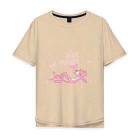 Мужская футболка хлопок Oversize с принтом Pink panther в Екатеринбурге, 100% хлопок | свободный крой, круглый ворот, “спинка” длиннее передней части | pink panther | розовая пантера