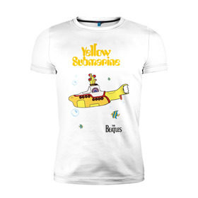 Мужская футболка премиум с принтом Yellow submarine в Екатеринбурге, 92% хлопок, 8% лайкра | приталенный силуэт, круглый вырез ворота, длина до линии бедра, короткий рукав | beatles | rock | yellow submarine | битлз | желтая подводная лодка | рок