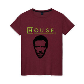 Женская футболка хлопок с принтом Доктор Хаус в Екатеринбурге, 100% хлопок | прямой крой, круглый вырез горловины, длина до линии бедер, слегка спущенное плечо | everybody lies | haus | house | все лгут | доктор | хауз | хаус | хью лори